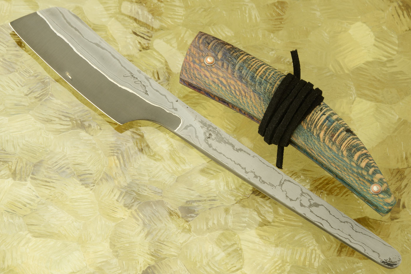 Kamisori Straight Razor with Snakeskin Sycamore