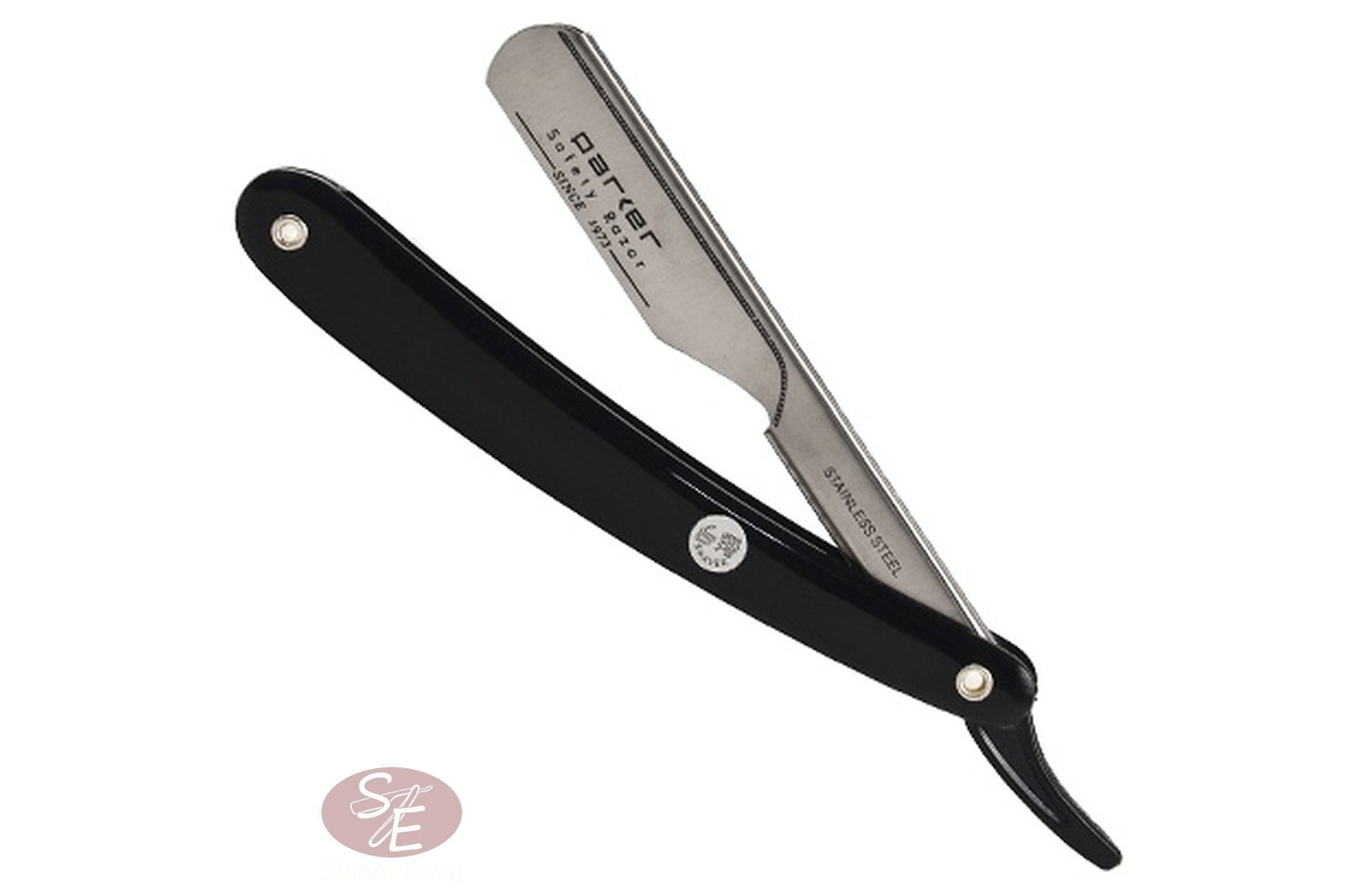 Shavette with Black Resin Handle - Push Type (PTB)