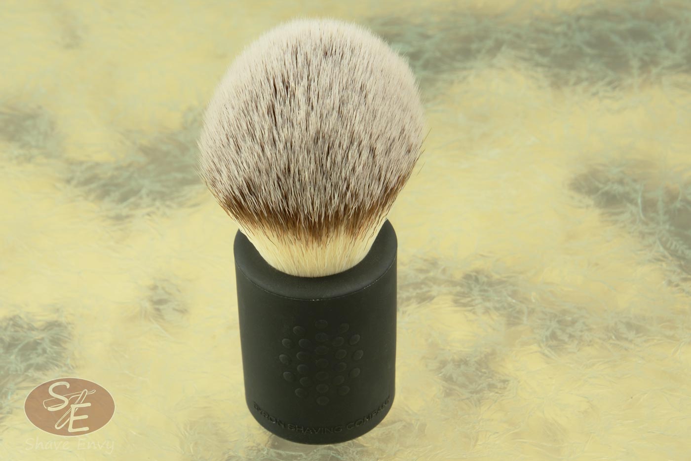 Shaving Brush with Black Silicone Rubber, Synthetic Bristles