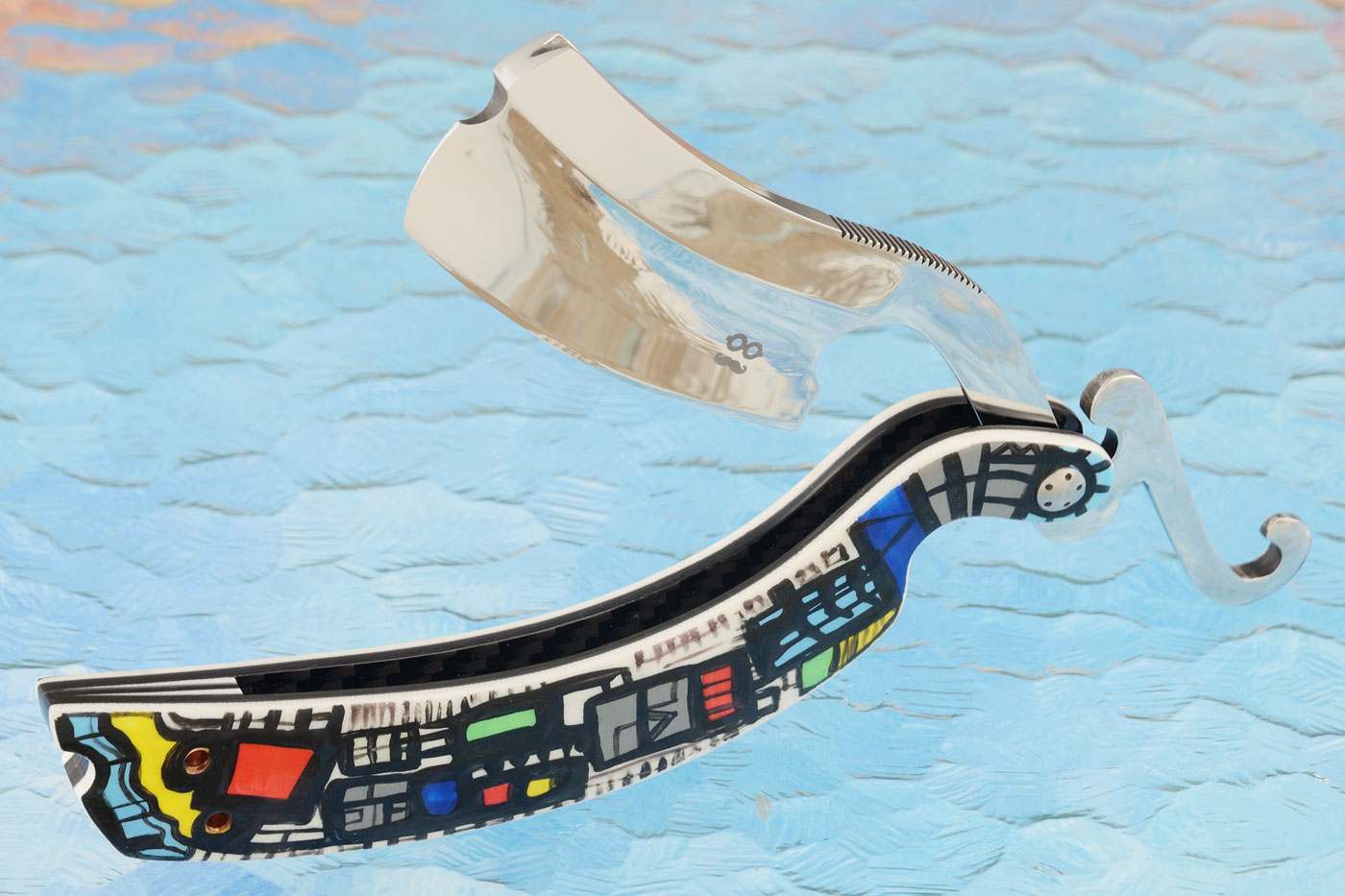 Straight Razor with Glen Josselsohn Art Scales