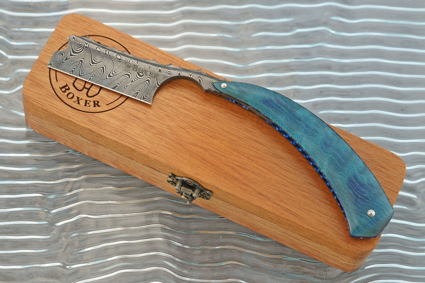 Razor with Maple (6/8 Notch Point) - Damascus