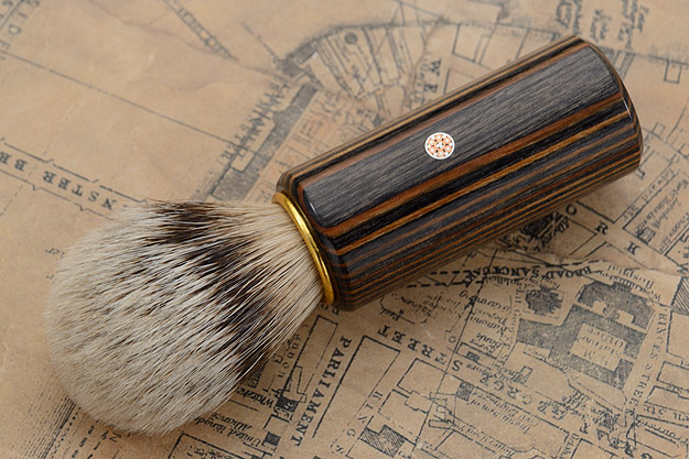 Pakkawood and Silvertip Badger Bristle Shaving Brush (Black and Natural Tone)