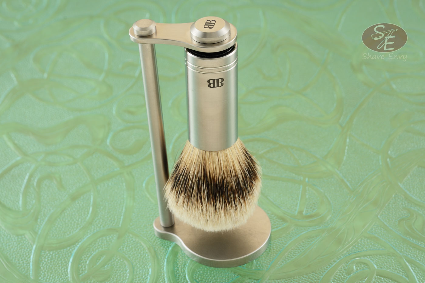 Silvertip Shaving Brush with Magnetic Stand - Brushed Stainless Steel
