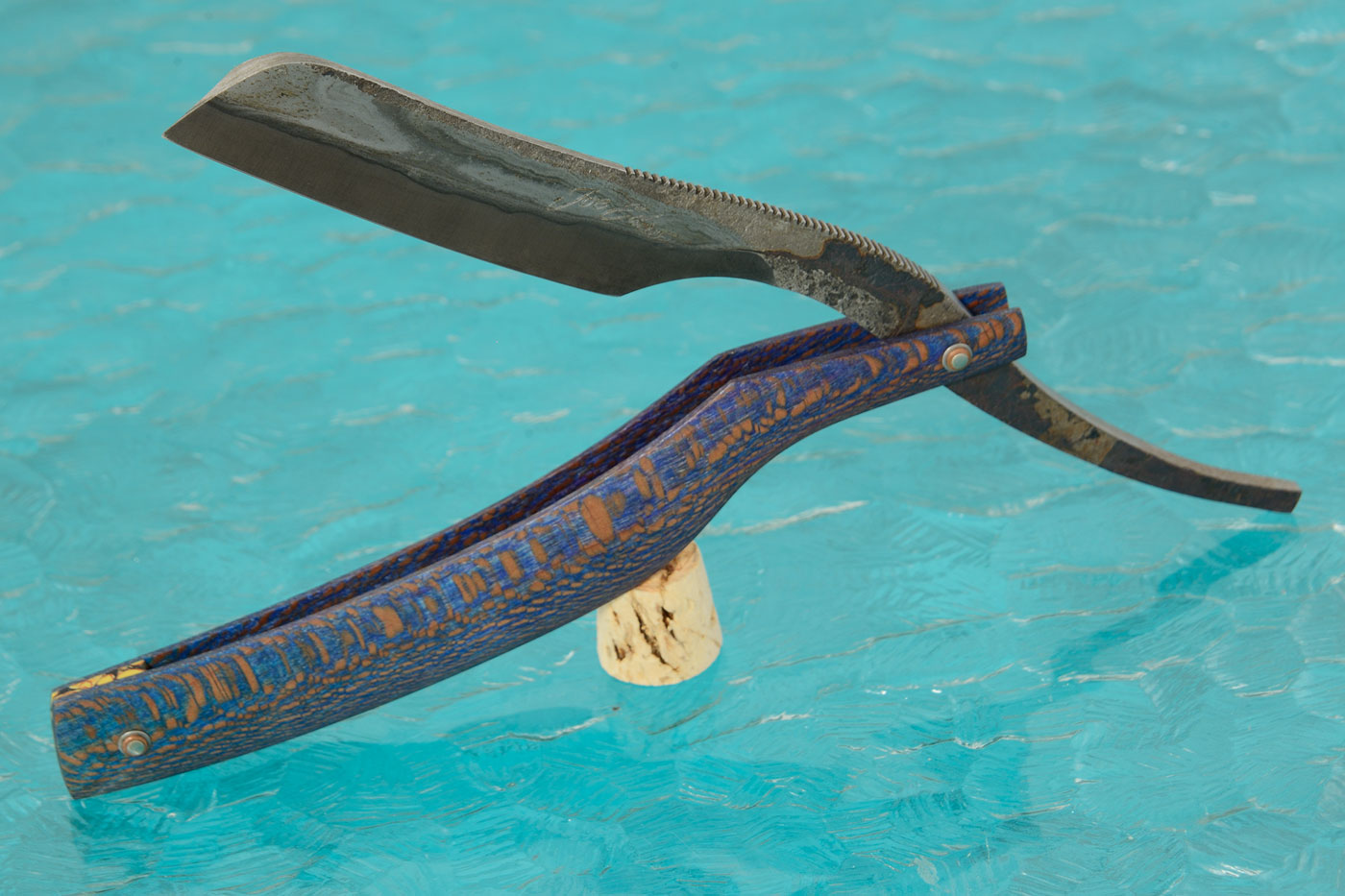 Folding Kamisori with Snakeskin Sycamore (5/8